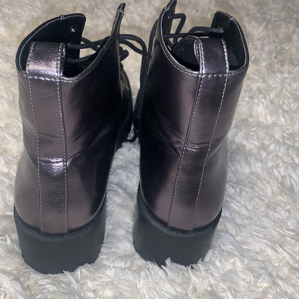 Comfortable metallic/gun metal ankle combat boots / size 41 - Picture 5 of 11